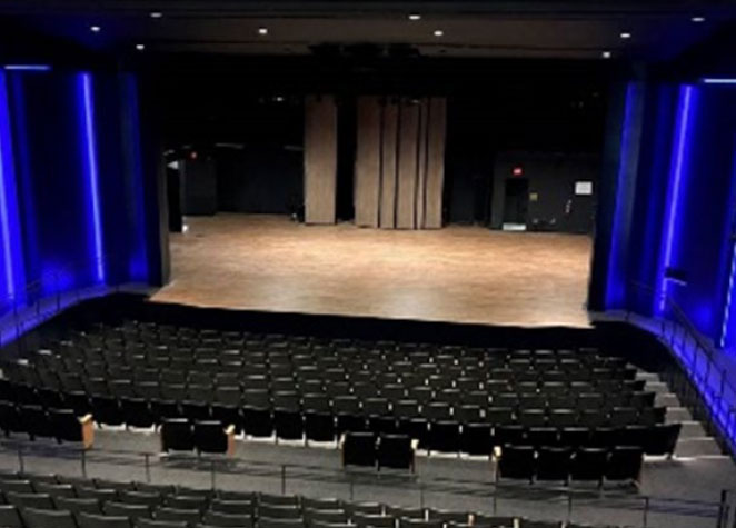 Photo of the stage in the Surbrugg/Prentice Auditorium