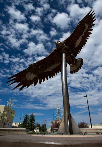 Eagle sculpture on LCCC's campus