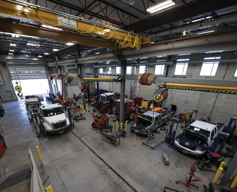 An overhead view of the Diesel Technology area