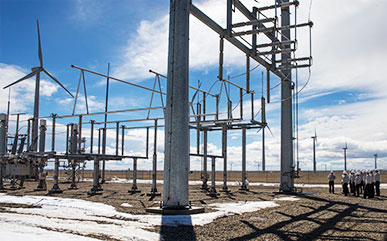 LCCC Wind Energy Students touring wind turbine station