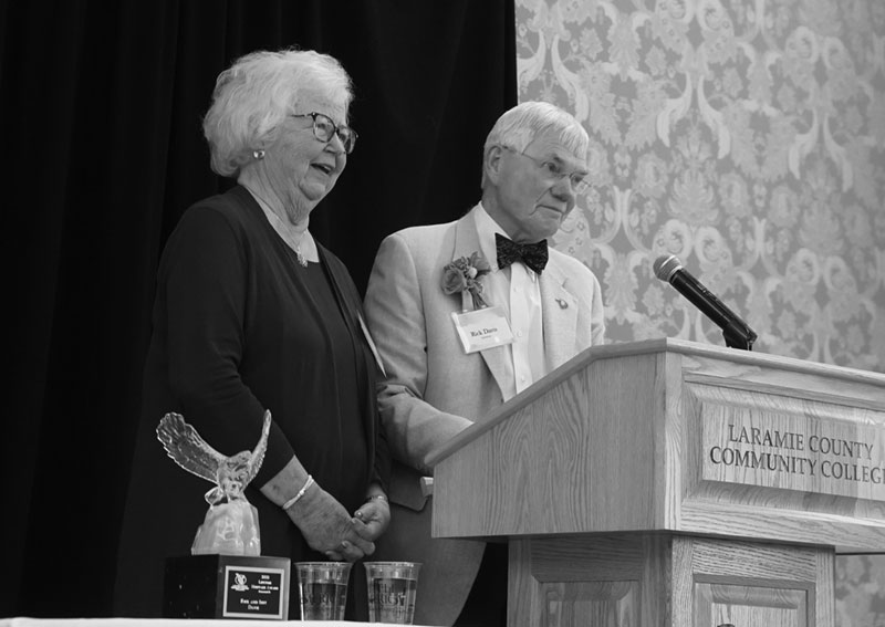 Rick and Ibby Davis received the Lifetime Heritage Award in recognition of their support for Laramie County Community College. This award is about thanking those who truly inspire people, who see the bigger picture and who recognize the impact of each person doing their part to be involved and engaged in making our community better for the next generation.