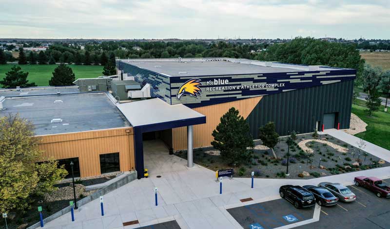 drone photo of the RAC exterior