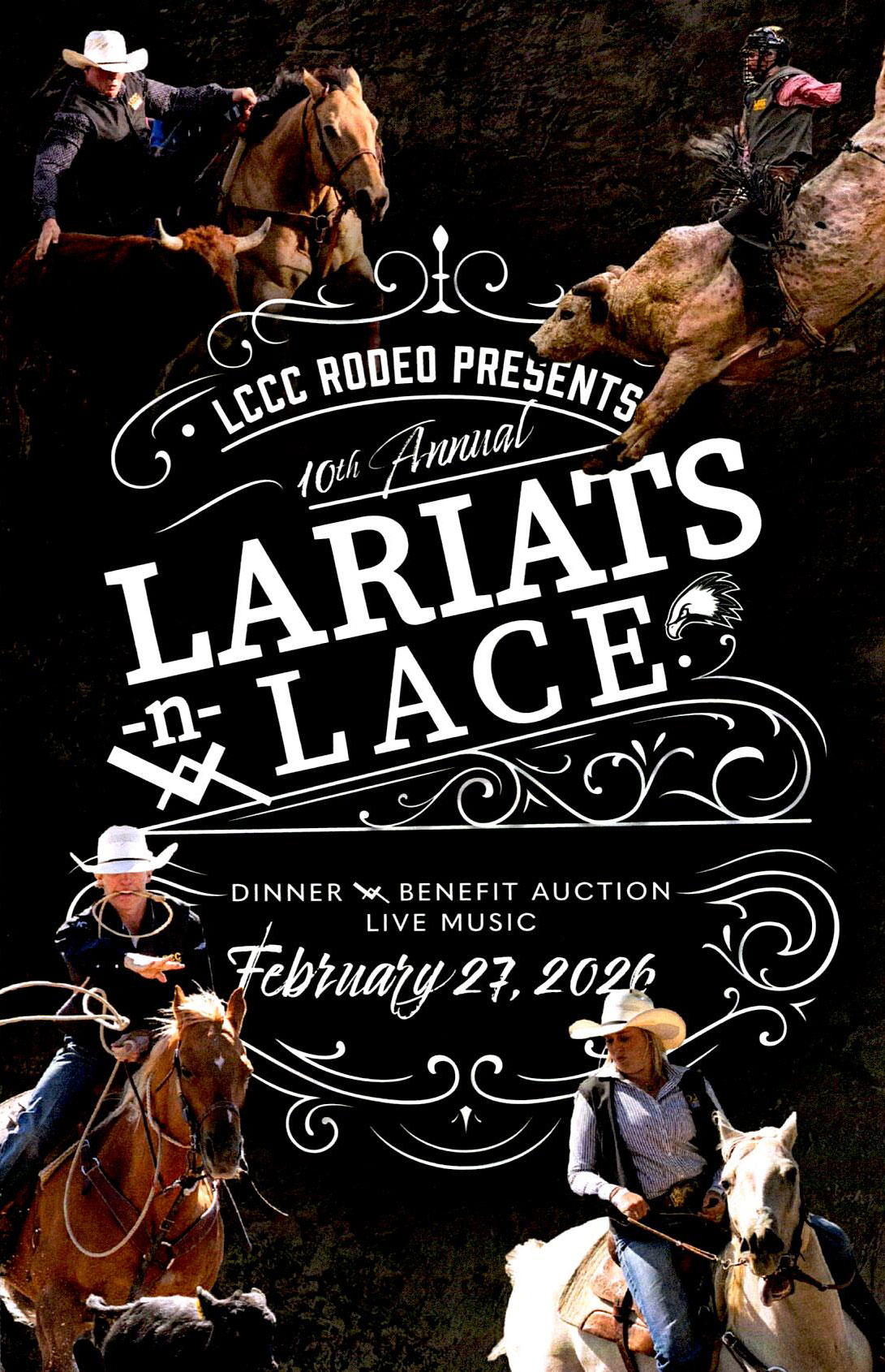 LCCC Rodeo presents the 10 annual Lariats-N-Lace Dinner & Benefit Auction with live music on Feb. 27, 2026