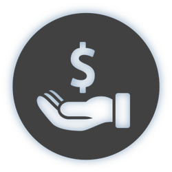 endowment icon with hand and dollar sign
