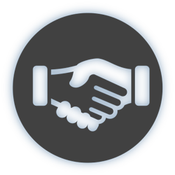 new donor icon with hands shaking