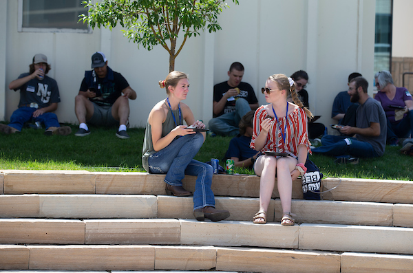 Students socializing