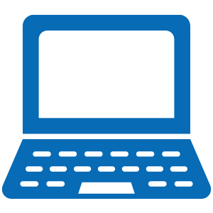 Blue laptop icon with no background