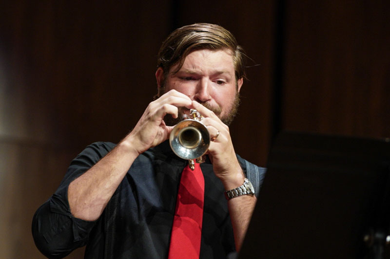 Photo of faculty member playing the trumpet