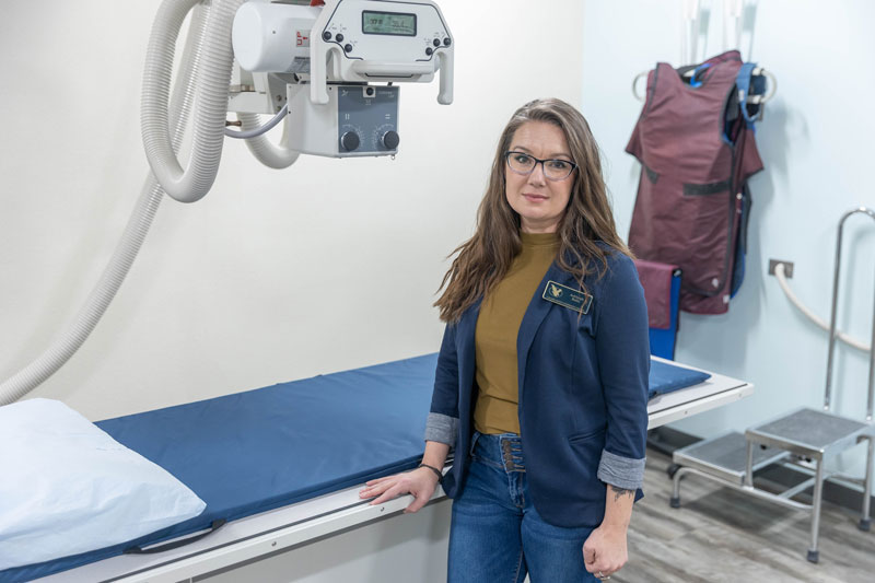 Photo of Ashleigh Ralls standing in radiography area