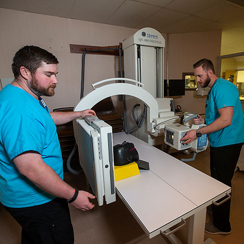 LCCC Radiography students setting up a scan