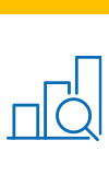 icon with a chart and magnifying glass