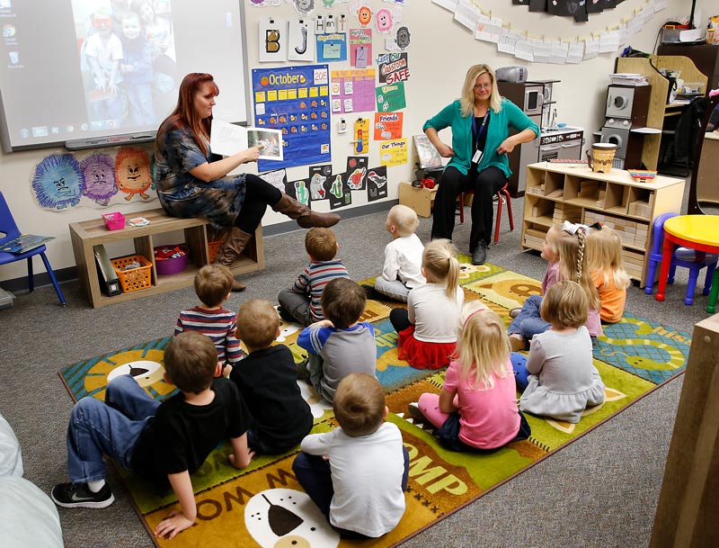 students and teachers at LCCC's Children's Discovery Center