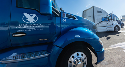 Three LCCC Semi trucks lined up