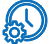 icon with a clock and gear