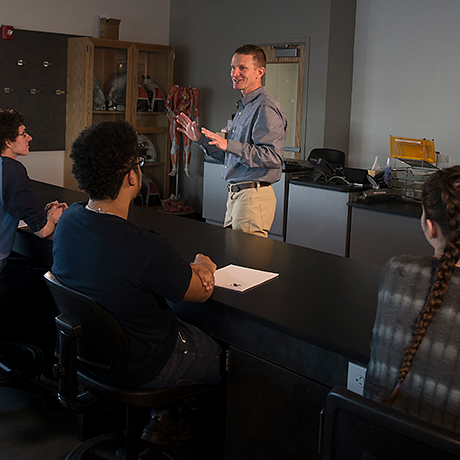 Faculty member talking to class